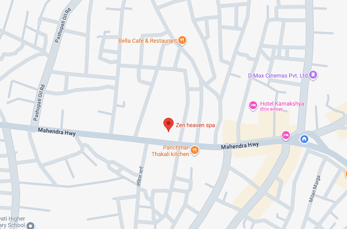 Map showing Zen Heaven Spa in Damak-5, Jhapa